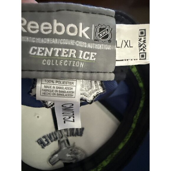 Vancouver Canucks Reebok Center Ice NHL Piped Bill Hockey Cap Hat L/XL - Picture 6 of 10
